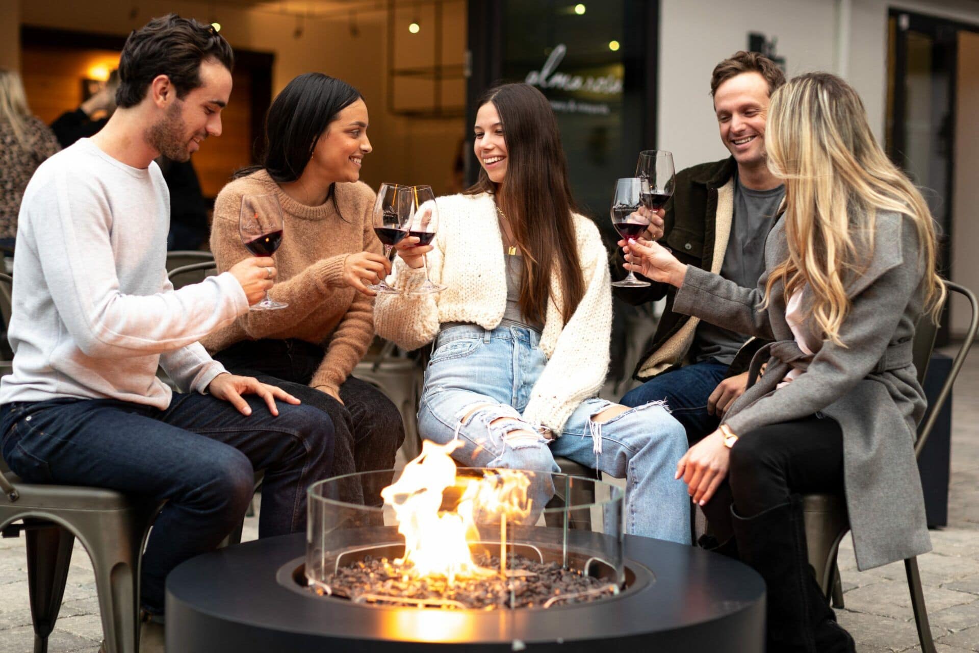 Group of people have wine